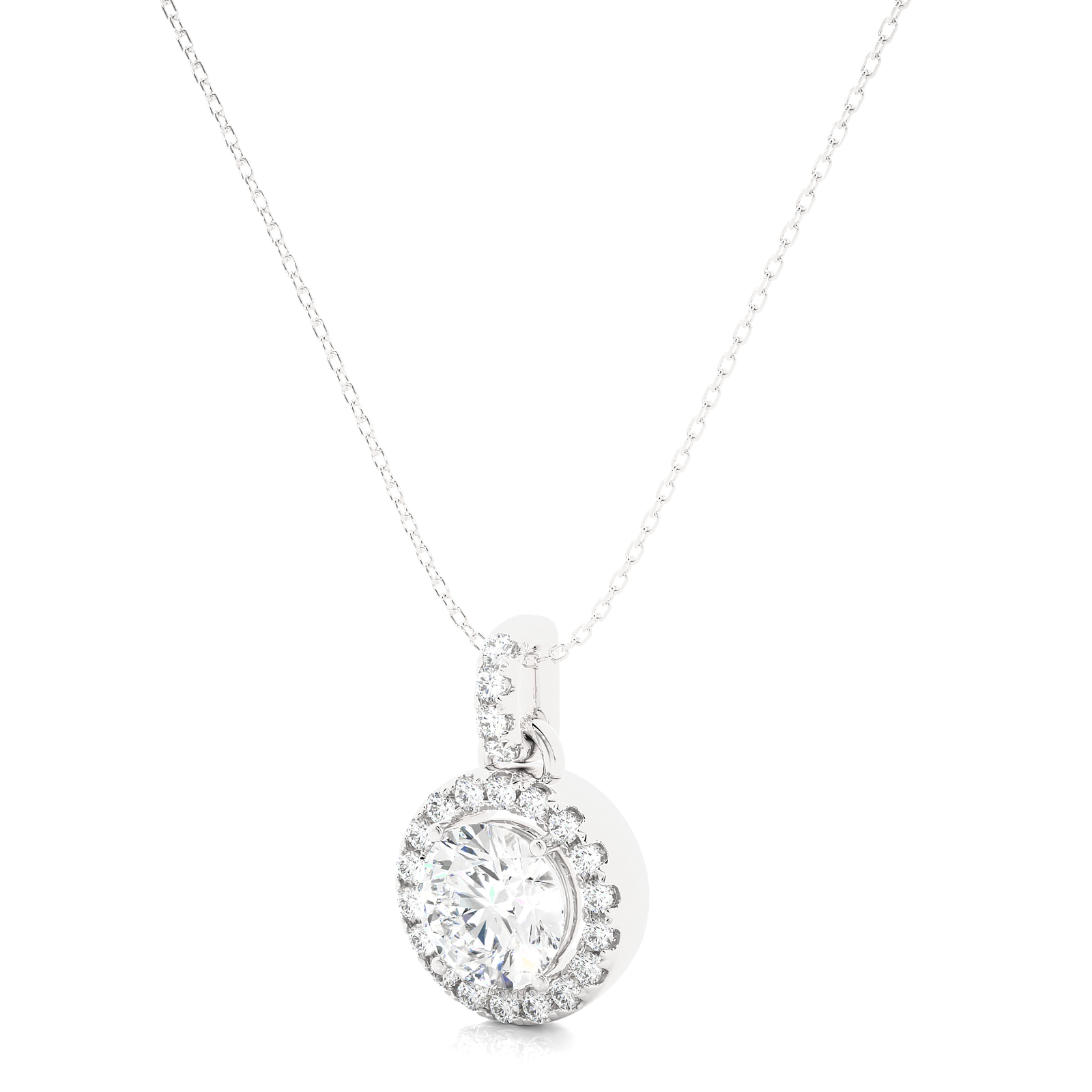 Radiant Halo Solitaire Pendant1