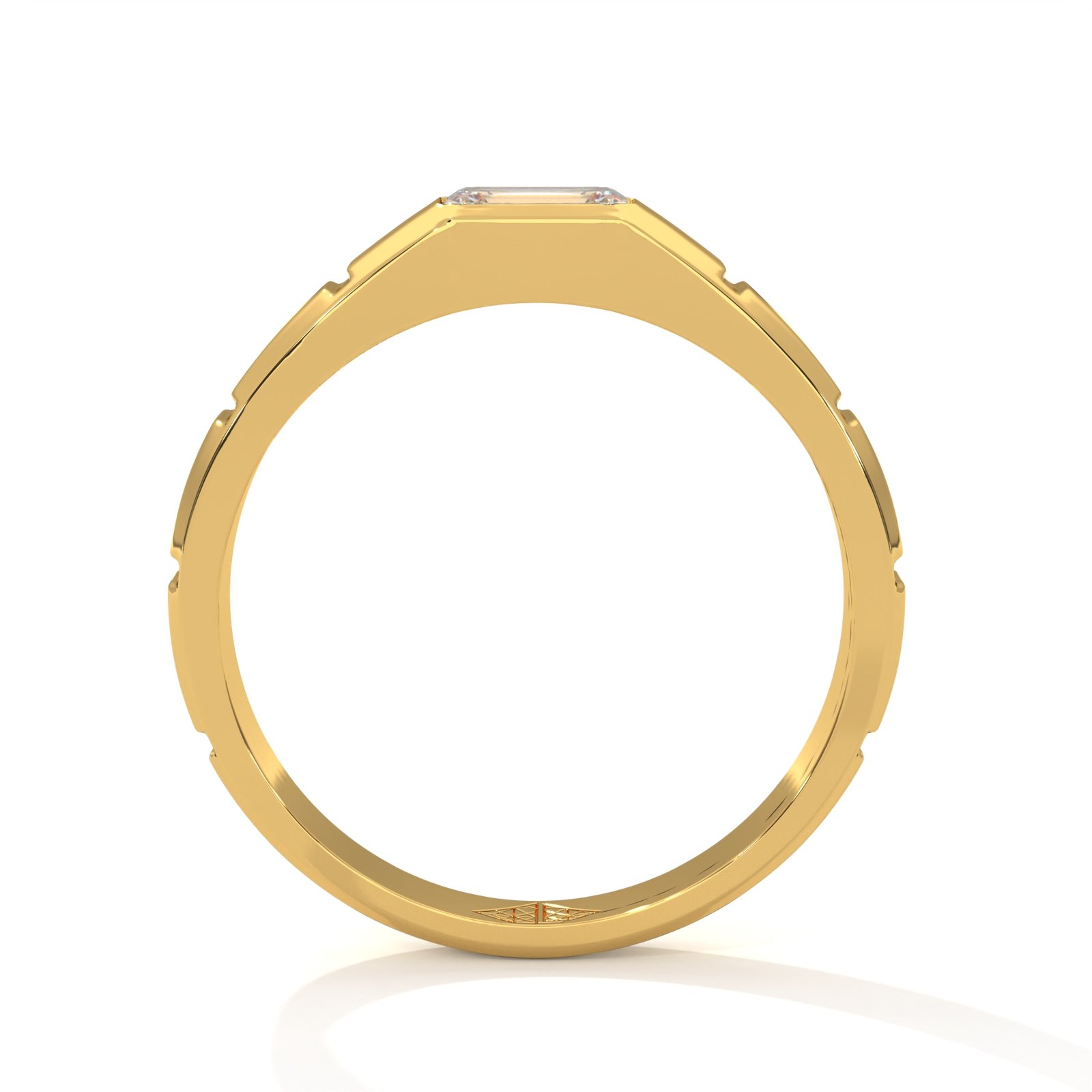 1 Ctw Near Colourless Emerald Cut Gents Tapering Band