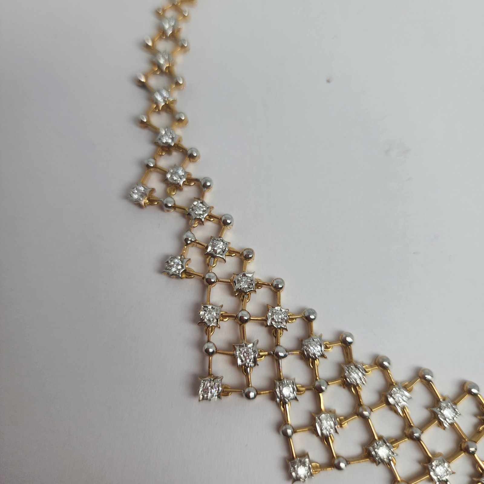 Square Knitted Diamond Necklace