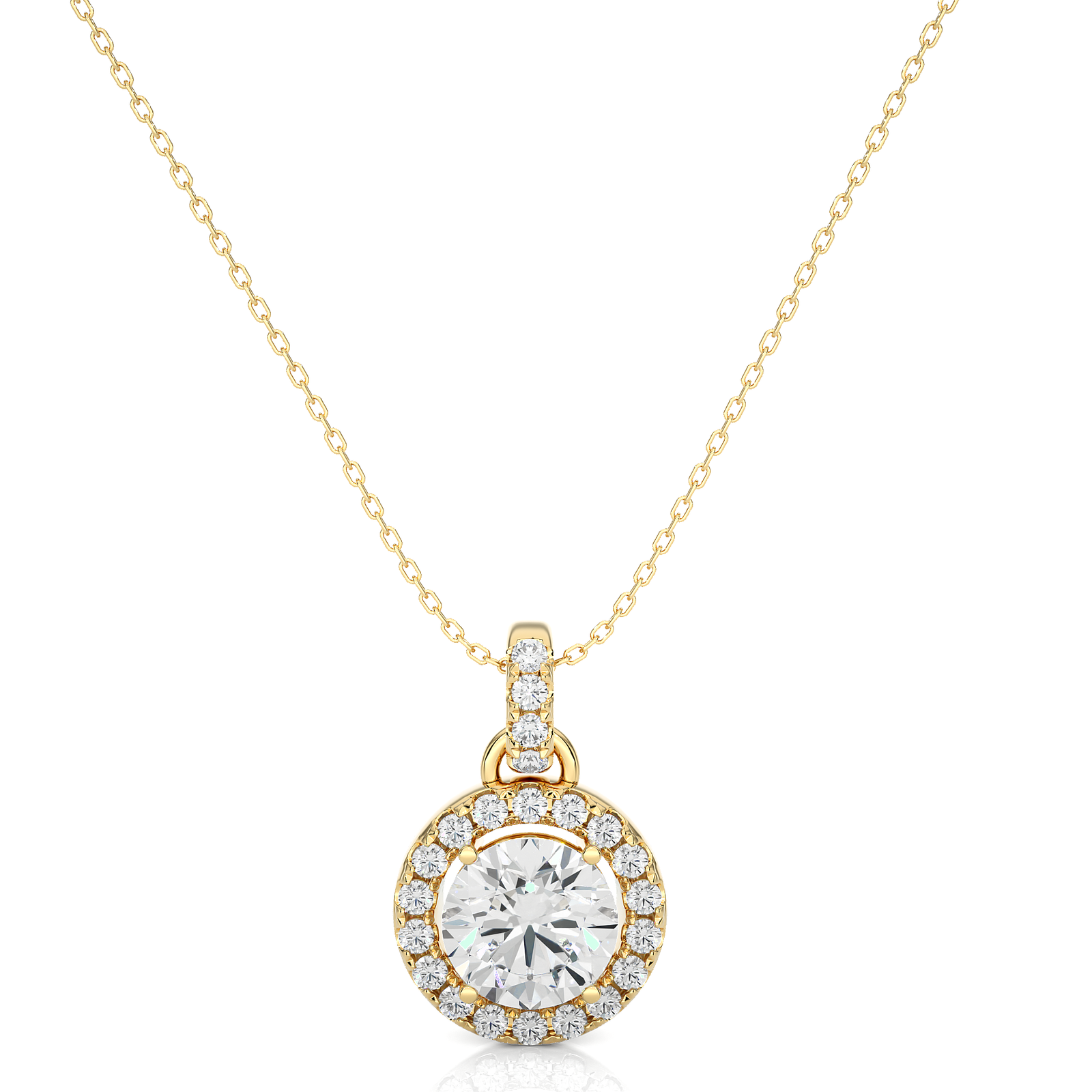Radiant Halo Solitaire Pendant1