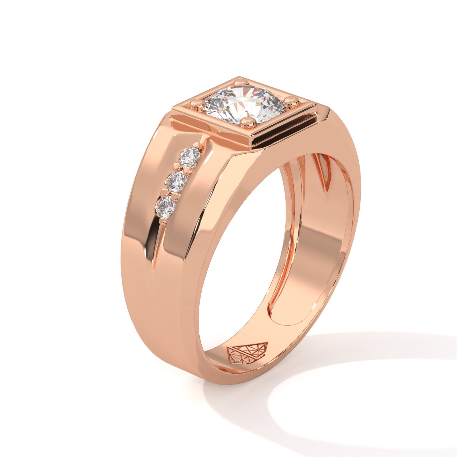 Classic Round Near Colourless 1 1/3 Ctw Lab Grown Diamond Solitaire Men’s Ring