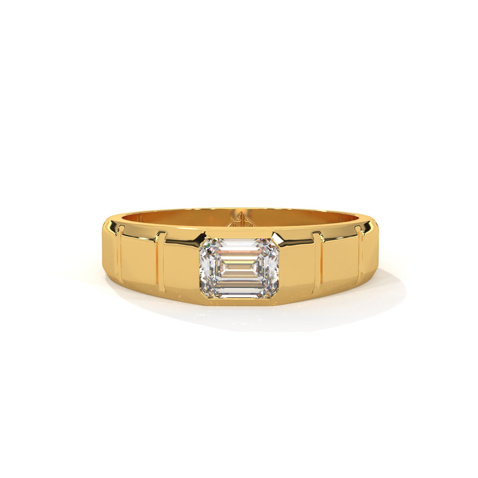 1 Ctw Near Colourless Emerald Cut Gents Tapering Band