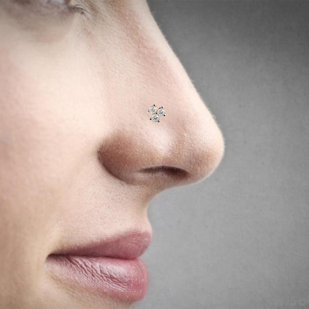 Three Stone Nose Pin